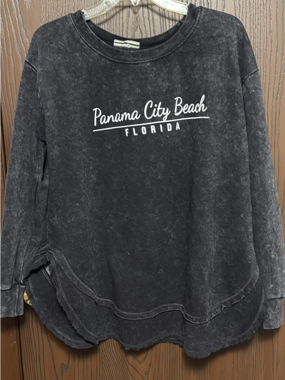 Heritage Panama City Beach Florida Black Mineral-Wash Crewneck Sweater
